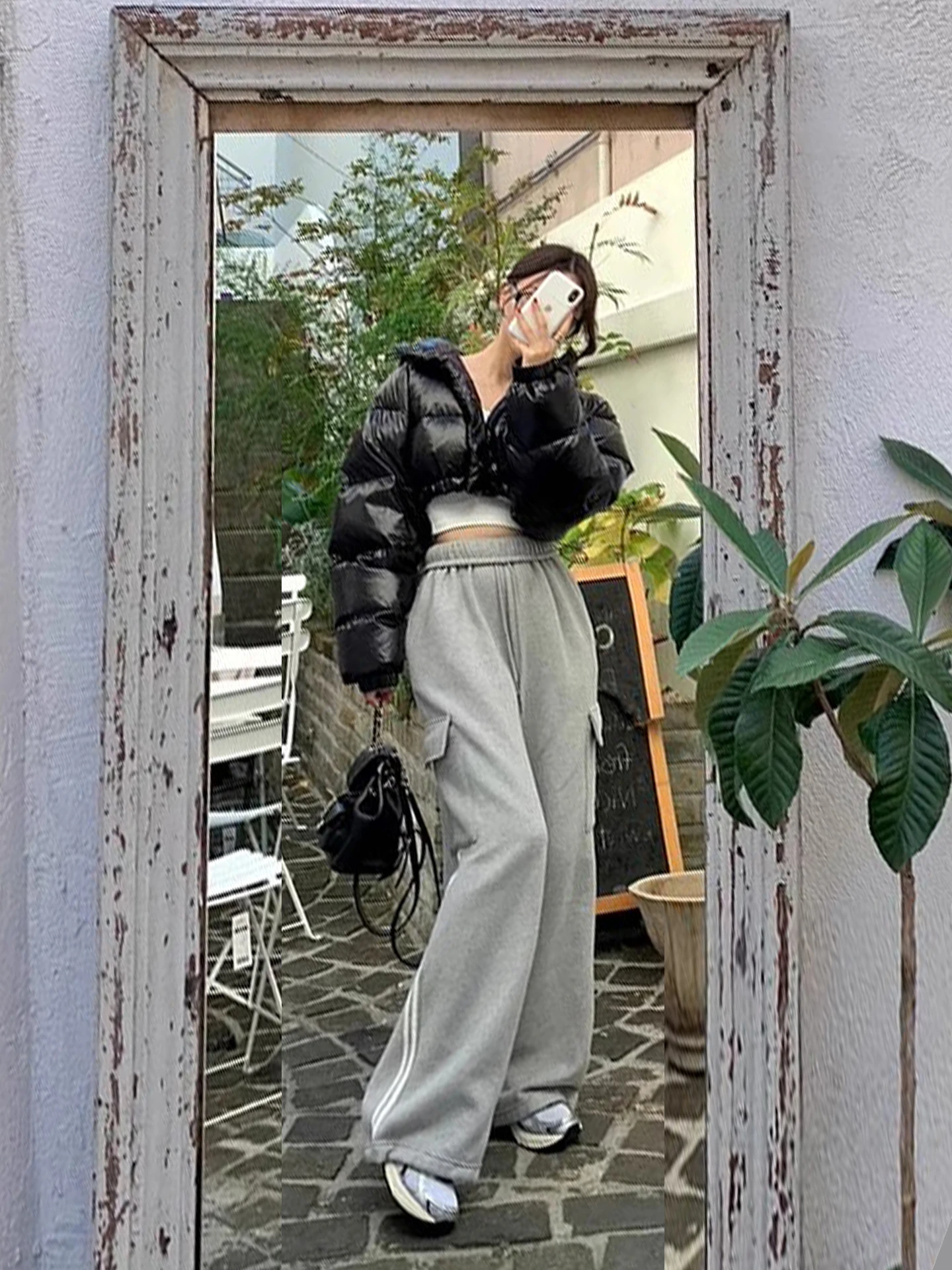 Hohe Taille Fce Gefüttert Casual Hosen Frauen Herbst Winter Breites Bein Gestreiften Farbe Blo Gürtel Schlankheits Gerade Bein Hosen