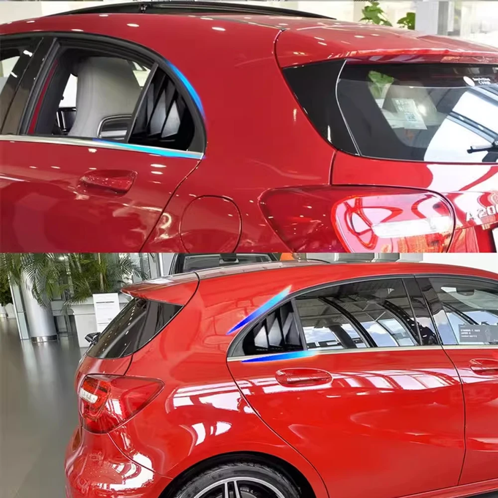 Car Shutter for Mercedes-Benz A Class W176 180 2013~2018 Carbon Fiber Rear Side Window ABS Louvers Triangular Sticker Accessorie