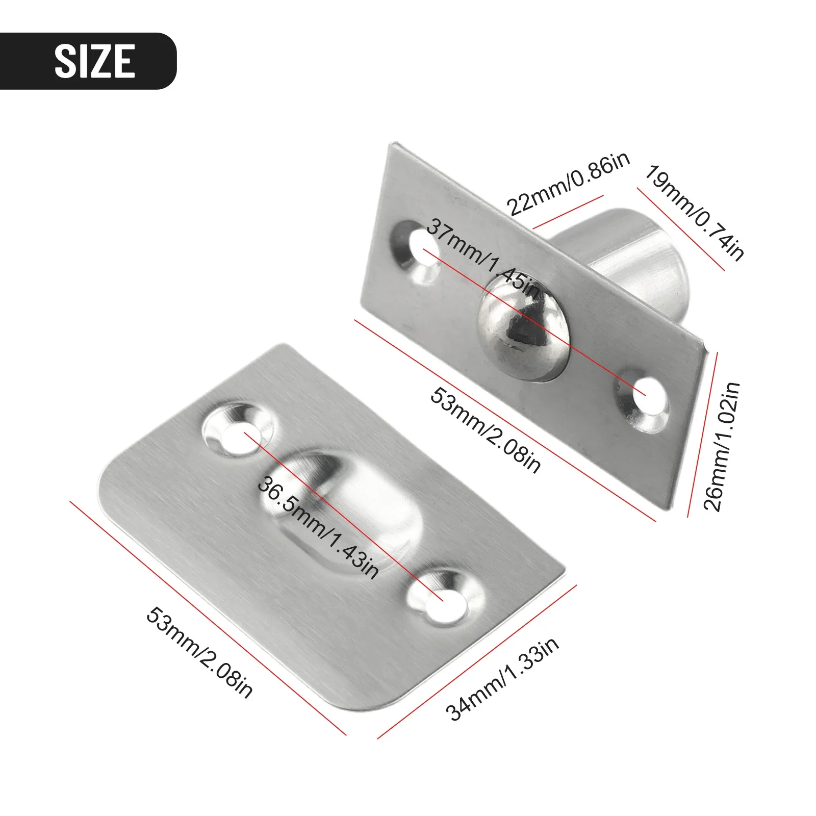 Spring Invisible Wooden Cabinet Door Beads Lock Closet Ball Catch Latch Door Strike Plate Home Improvement Closet Ball Catch Lat