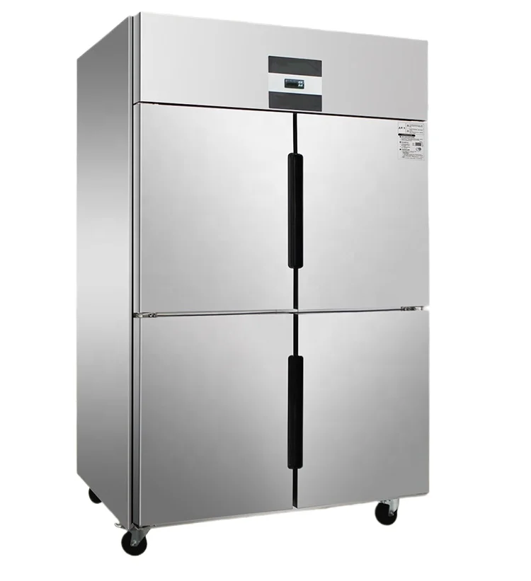 1000L Commercial Refrigerator Freezer - 4-Door Stainless Steel Vertical Unit (Energy Saving Hotel/Restaurant Kitchen Equipment）