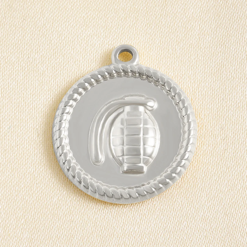 5pcs Silver Color Mutlistyle Cross Bee Grenade Charm Stainless Steel Pendants For Jewelry Making Bracelets Necklace DIY Findings view 4