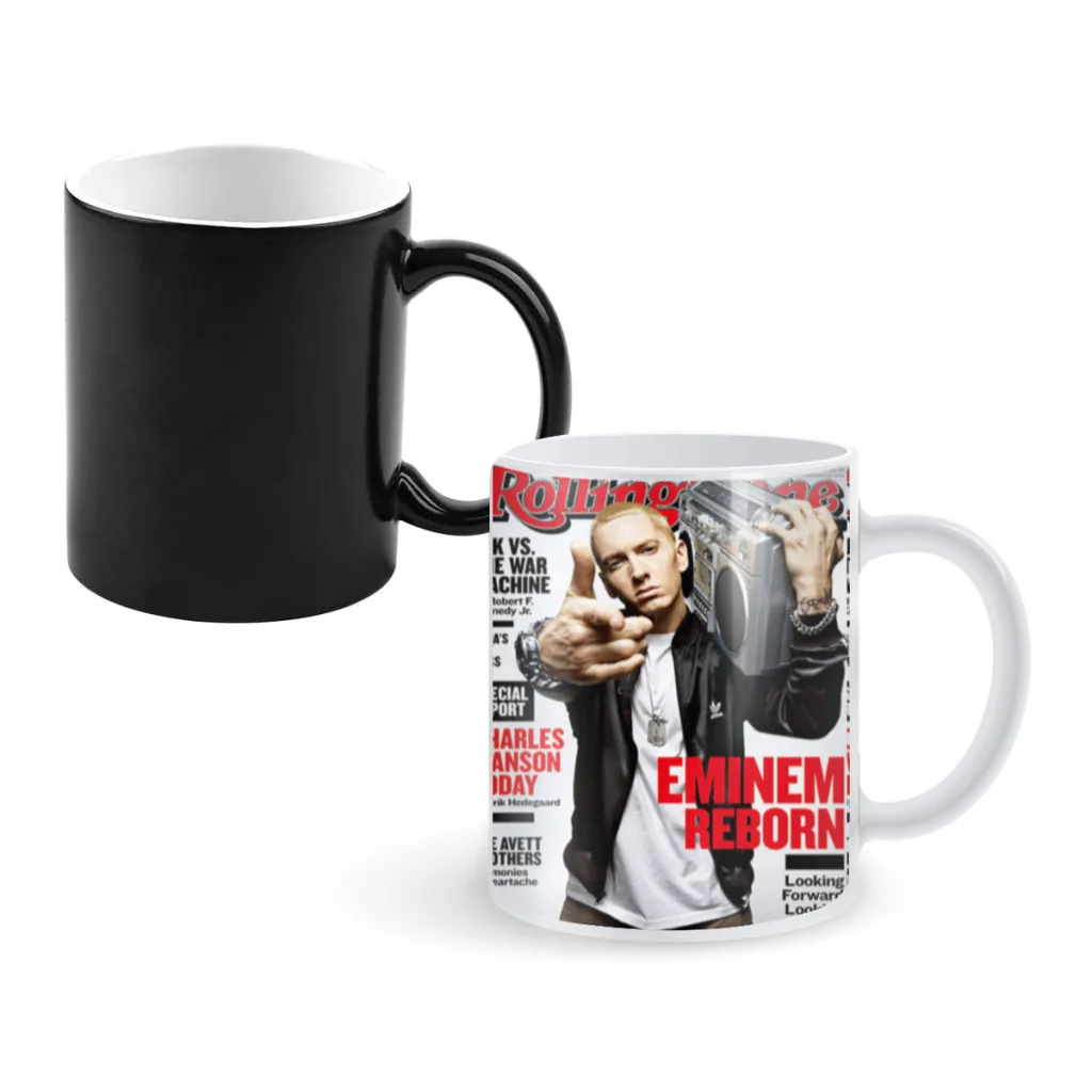 Eminem-8-Mile-Hip-Hop-Creative Change-ceramic Mug Heat Revealing Coffee Cup Breakfast Cup Mug Friends Gift