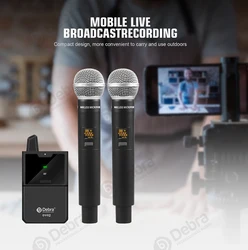 Wireless Handheld Microphone DV01/02 UHF Multi-frequency Optional Support Custom Content Card For Interview Live Broadcast