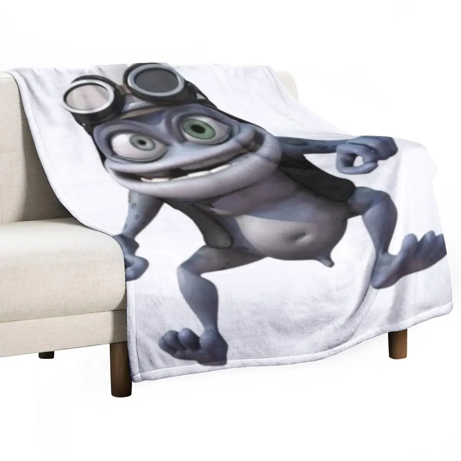 Crazy Frog Throw Blanket Cute Plaid warm winter Large Plaid on the sofa Blankets