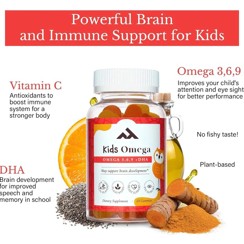 

Children's Vitamin, Omega 3+DHA Children's Vitamin Gummies, 60 Gummies