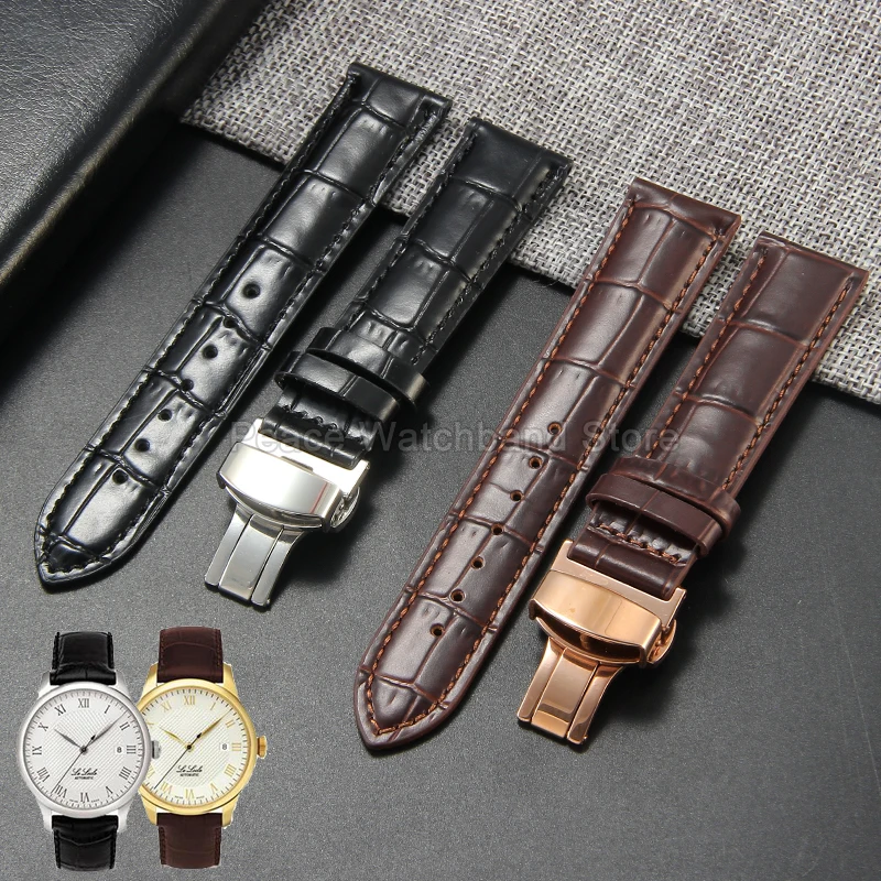Hebilla de mariposa de interfaz plana para Tissot Le Locle Prudenza Carson, correa de reloj de piel de vaca Premium, tacto suave, resistente a desgarros
