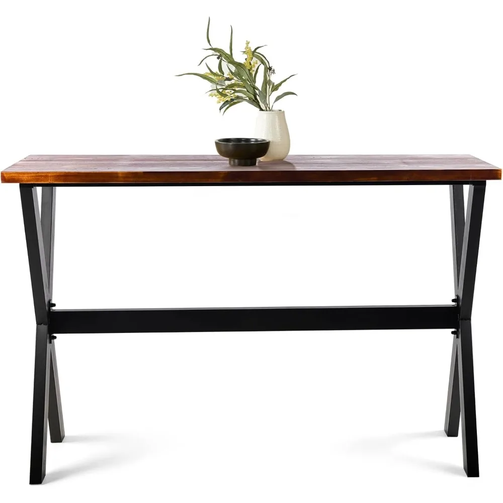 Bar Table, 47.24"L×41.33"H Bar Height Pub Table High Top Rectangular Sofa Console Table Kitchen Dining Coffee Table, for Narrow