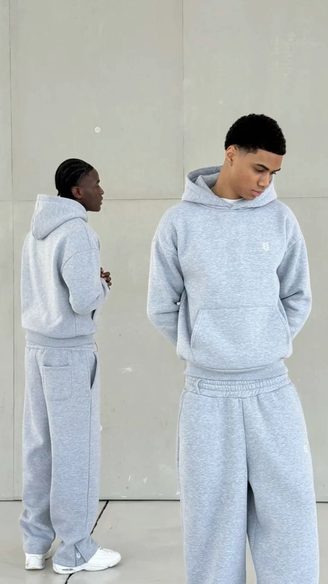Y2 Embroidered Men's Casual Hooded Suit, High-Quality Casual Business Social Suit with Elastic Waist Belt and Loose Straight Leg