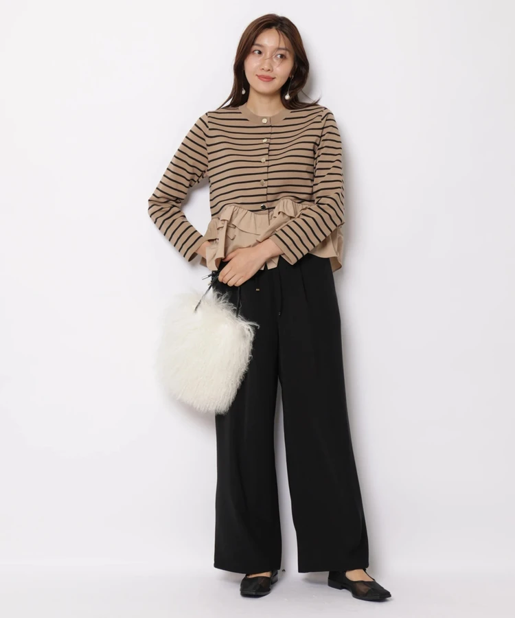 Fashionable Stripe Knitted Sweater Loose Fit Color Block Neckline Long Sleeve Women's Autumn Winter Casual Style Breathable