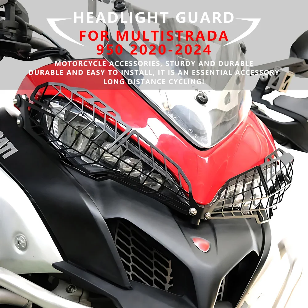 

MTKRACING For DUCATI MULTISTRADA 950 2020-2024 Motorcycle Headlight Protector Grille Head Light Guard Headlamp Protection Cover