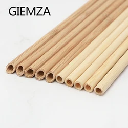 GIEMZA Wood Straws 50pcs Wholesale Bamboo Straw Sucking Tubes Store Wooded Tubularis for Drinks Manufacturer Reusable Tube