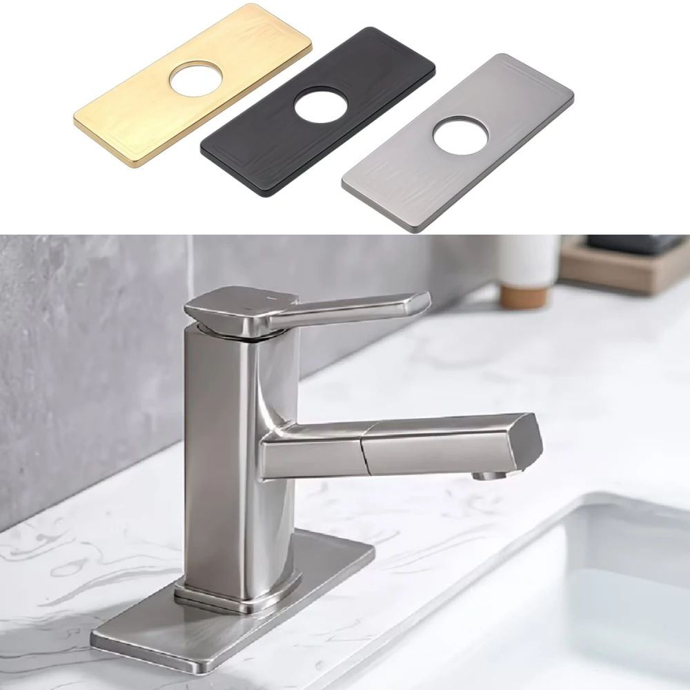 1PC Sink Base Decorative Panel Faucet Deck Plate Tap Cover Deck Plate Bathroom Faucet Escutcheon Plate Faucet Plate Hole