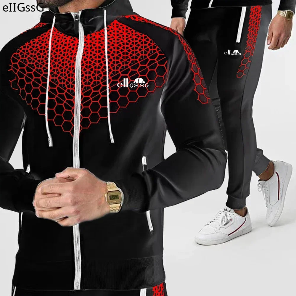 Traje de Jogging con estampado de letras para hombre, suéter y pantalones, ropa deportiva de primavera y verano, nueva tendencia, 2 piezas