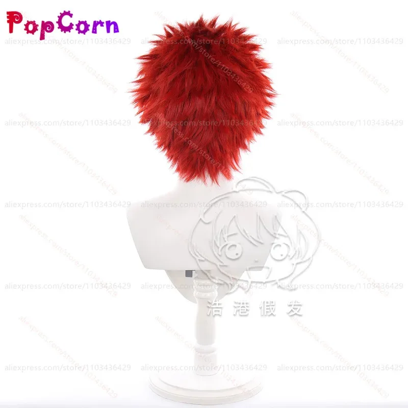 aa124LQEmiya Shirou 25 سنتيمتر شعر مستعار أحمر قصير أنيمي تأثيري مقاومة للحرارة بيروكات صناعية لحفلة الهالوين اليومية زي Ev