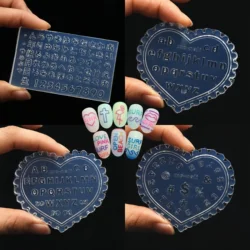 3D Silicone Nail Art Mold - English Alphabet Design, DIY Gel Stamping Template for Manicure & Pedicure, Odorless UV Gel Craft To