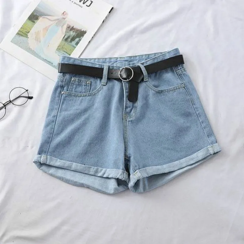 Short en denim à jambes larges pour femmes, short décontracté simple, surintendant basique, vêtements coréens, tout match, Harajuku