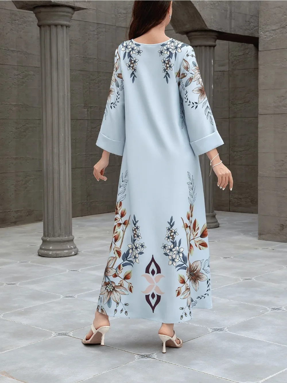 Robe Maxi Abaya pour Femme Musulmane, Tenue de Soirée Éducative, Imprimé Paillettes, Caftan Jalabiya, Maroc, Dubaï, Ramadan Eid