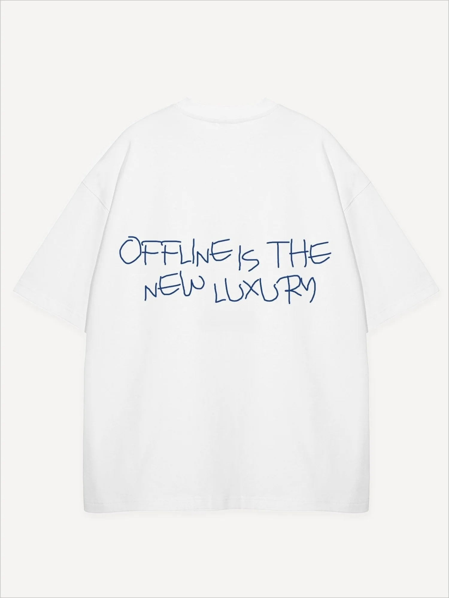 Offline Is The New Luxury Graphic T-Shirt Men Women Casual Loose Short Sleeve Cotton Minimalist Daily Streetwear Tops