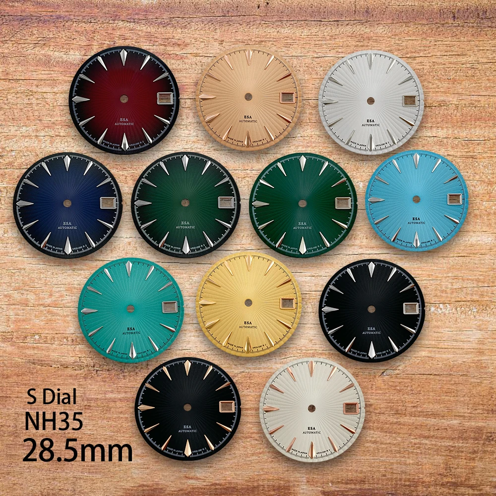 

28.5mm S Logo Cocktail Dial Fit NH35 Movement High-Quality Vertical Grain Dial Watch Modification Accessories