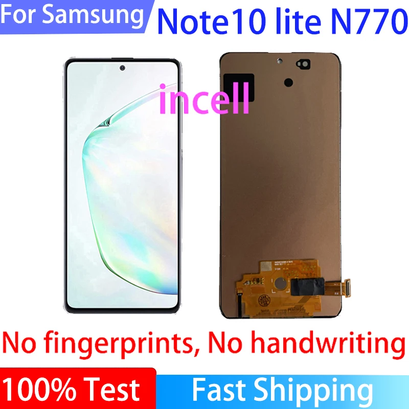 Go! Amoled For Samsung N770 incell For Samsung Galaxy Note 10 Lite Display With Frame Display Note10 Lite N770F LCD Touch Screen