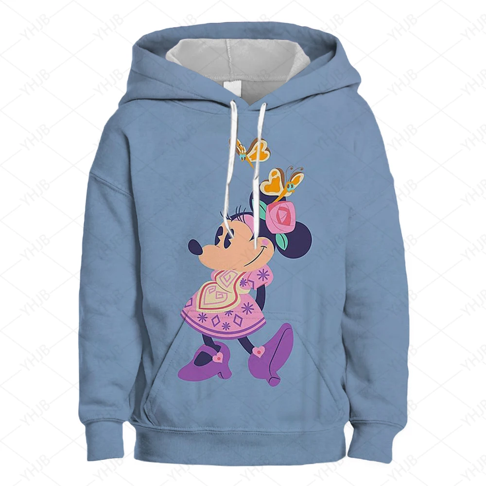 Kids Boys' Disney Minnie Mouse Hoodie Cute Cartoon Girls Soft Tops Children's Loose Wear Autumn Child Long sleeved Sweatshirt