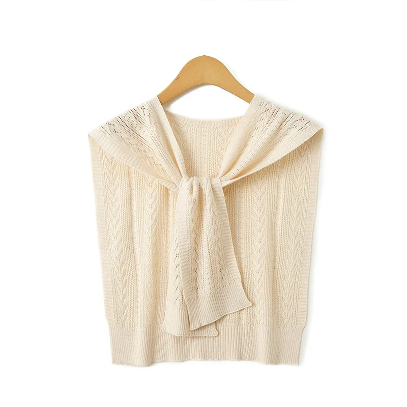 

Женская однотонная квадратная вязаная шаль с выдолбленным рисунком пшеничных ушей, повседневный шерстяной шарф на шею, пара рубашек