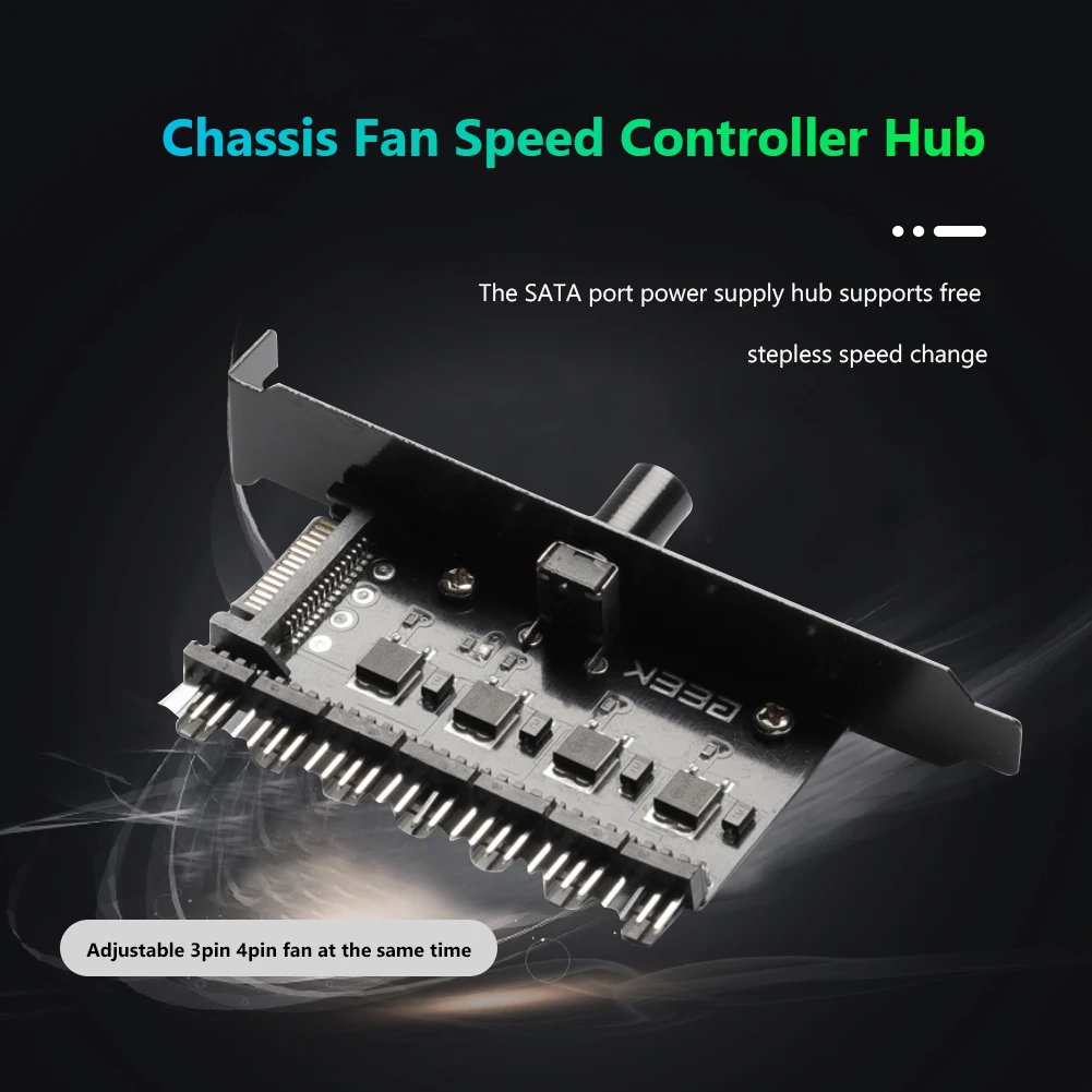 1 Tot 7 Manier Pc Case 4pin 3pin Speed Controller Praktische Regelaar Splitter Computer Adapter 12V Voedingsaansluiting Voor Computer