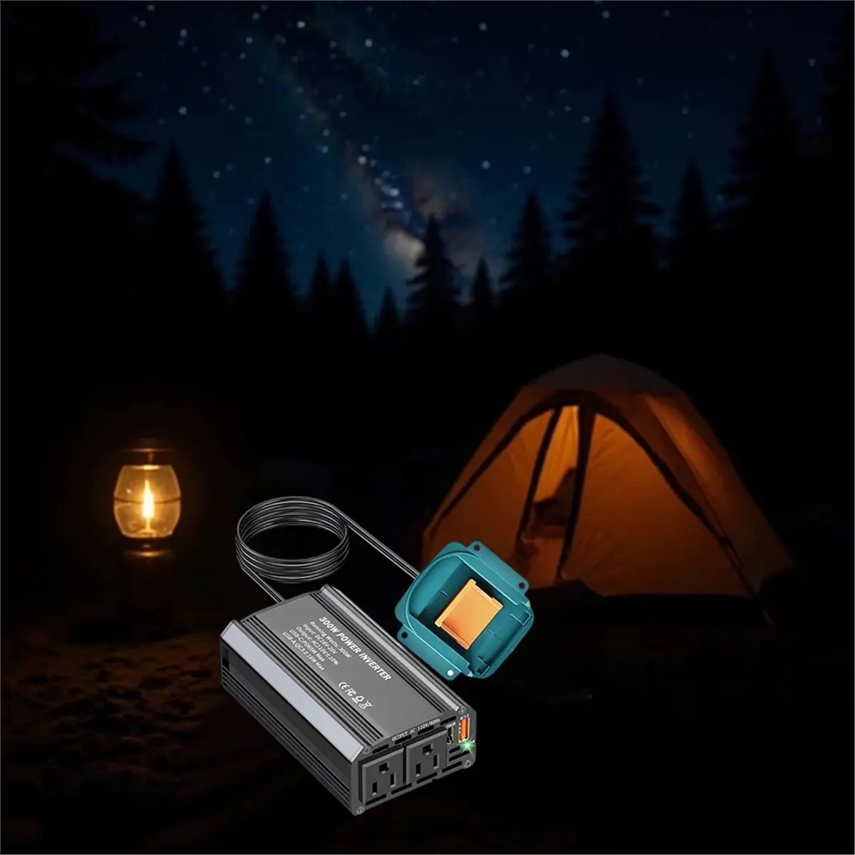 

Автомобильный инвертор Digital Essentials 300W для литий-ионных аккумуляторов, портативный инвертор с Type-C PD65W и USB A 18W, генератор для использования на улице