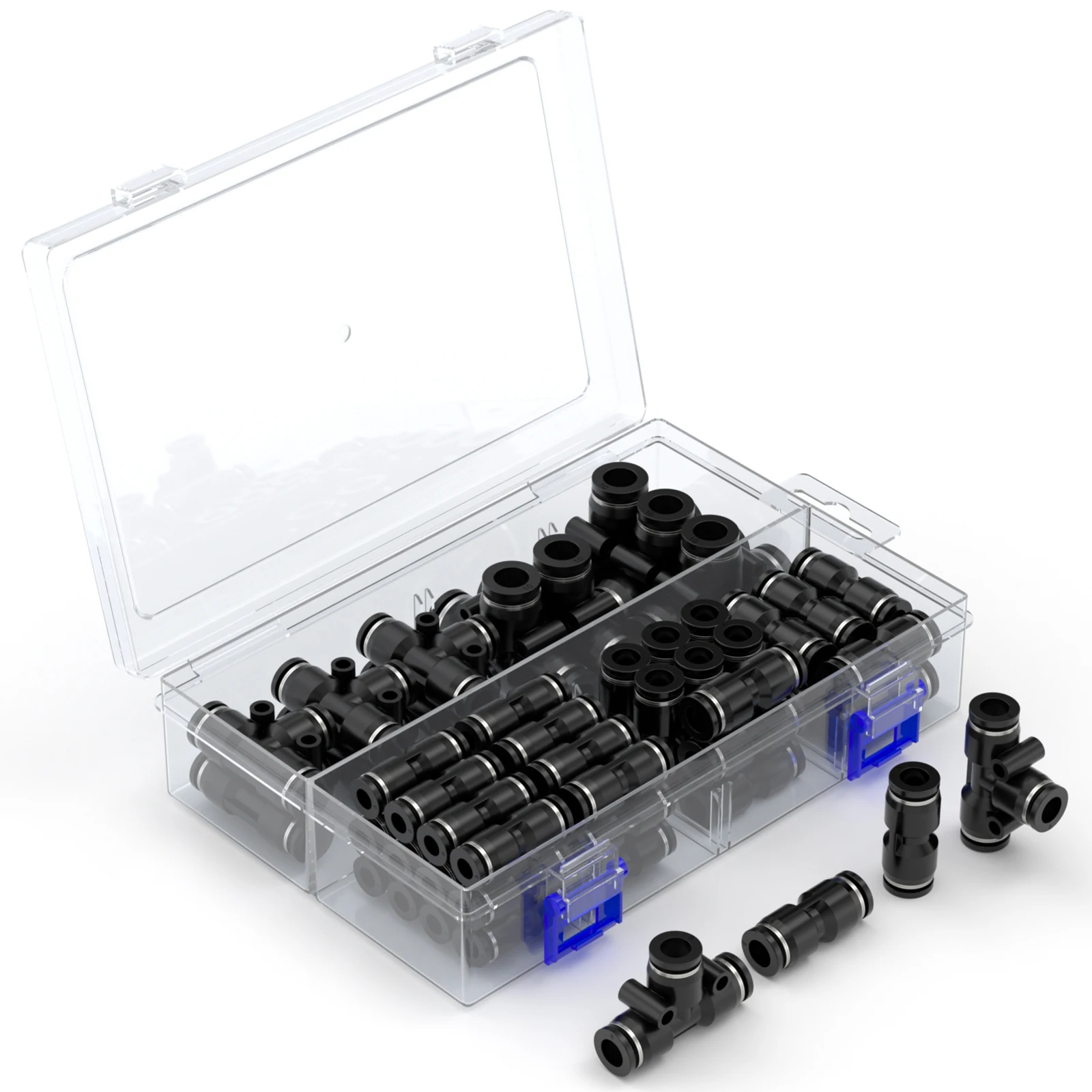 

Black pneumatic hose connector PU PE air quick connector 4 6 8 10 12mm high-quality pipe connector air quick water pipe