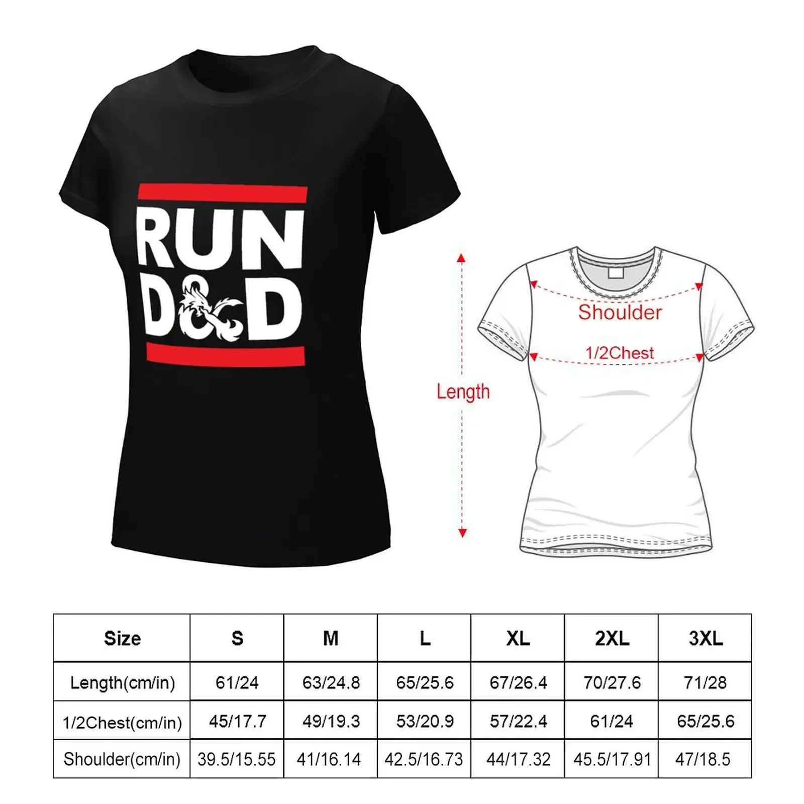 Run D&D T-Shirt summer top aesthetic clothes female tops Woman clothes