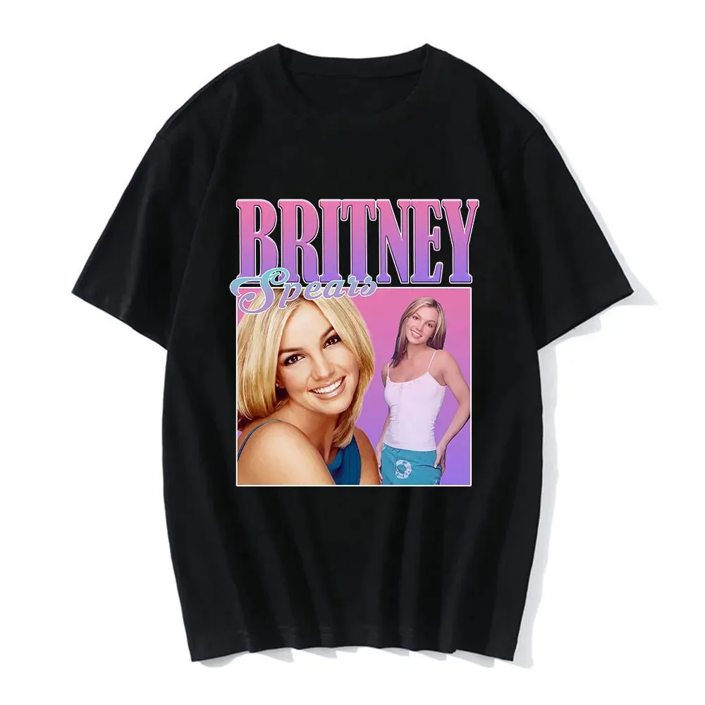 Singer Britney Spears Print Cotton T-Shirts 90s Streetwear Men Women Fashion Short Sleeve T Shirt Hip Hop Tees Tops Man Clothing