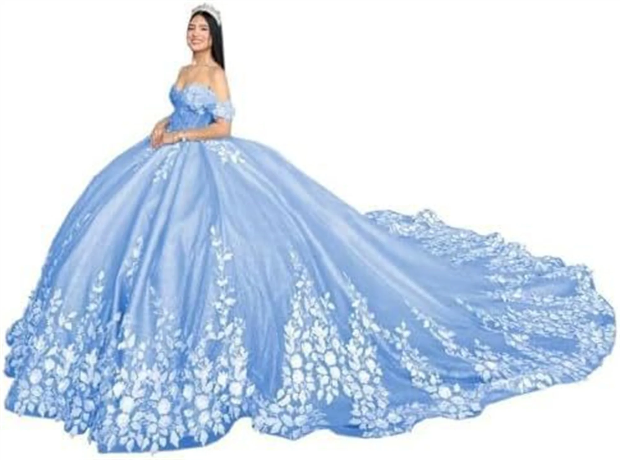 Jeheth sage verde quinceanera vestido 3d floral applique princesa vestido de baile renda tule miçangas aniversário pageant doce 16 vestido