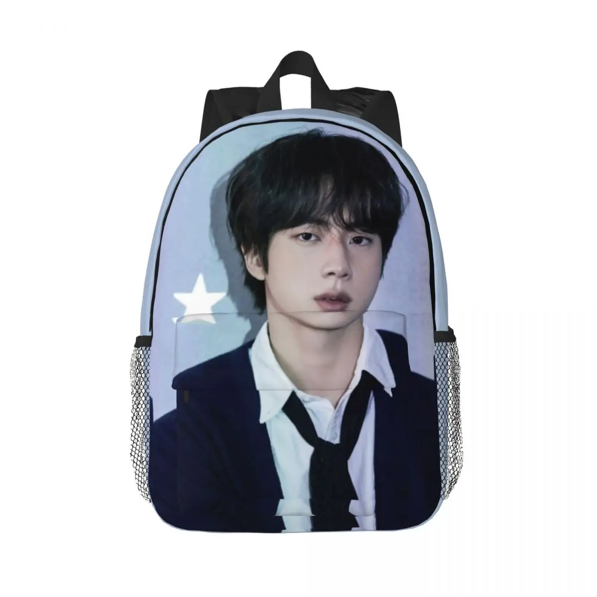 Popular-KPOP-Like-RM Novo padrão elegante bolsa escolar estampada mochila leve de 15 polegadas