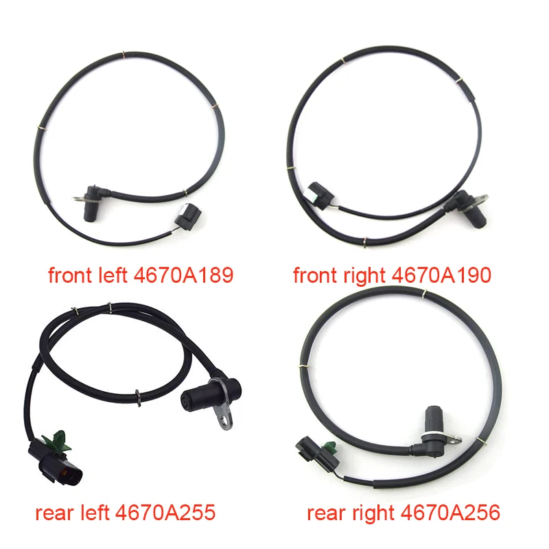 

ABS Sensor Wheel Speed Sensor for PAJERO MONTERO IV 2006-2016 V87 V88 V93 V97 V98 4670A189 4670A190 4670A255 4670A256 4670A191