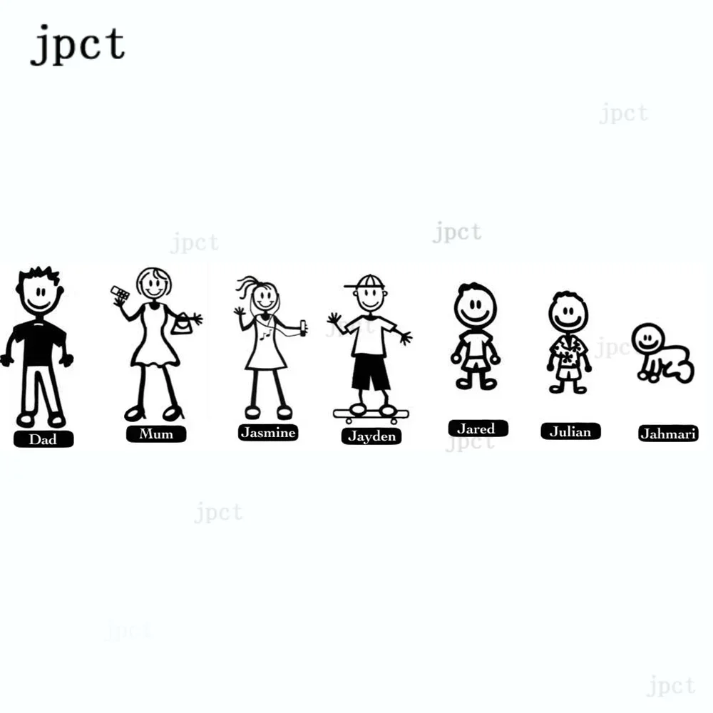 

JP personalized car decal for decorating motorcycle happy family accessories creative Waterproof PVC sticker 20cmx10cm