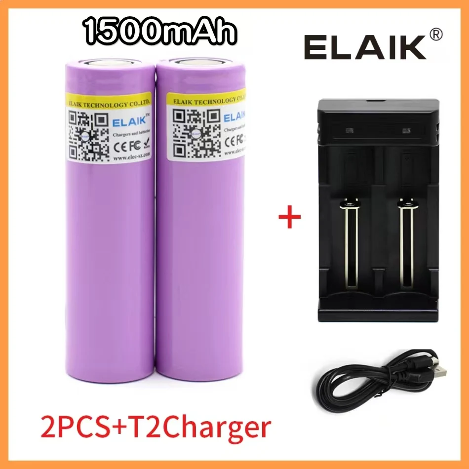 18650 Oplaadbare Batterij 3.7V 18650 1500Mah Capaciteit Li-Ion Oplaadbare Batterij Voor Zaklamp Zaklamp Batterij + Oplader