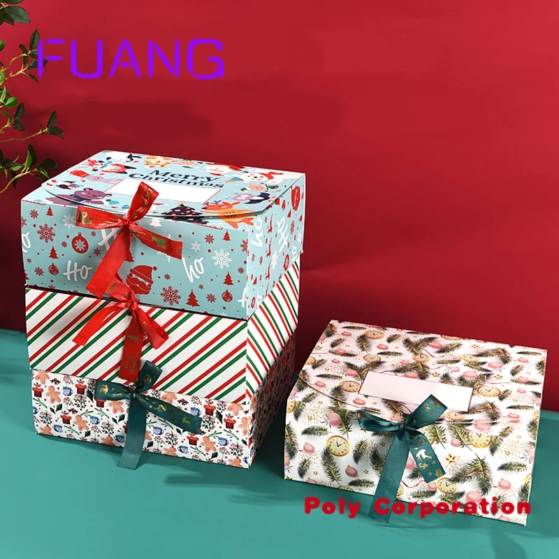 Decorações personalizadas Natal bolo doces embalagens papelão presente caixa Natal papel boxpacking caixa para pequenas empresas