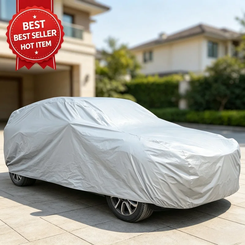 Portable Full Car Cover, Waterproof UV Resistant Anti-Scratch Dustproof Universal Auto Protective Cover for Outdoor Vehicle Use
