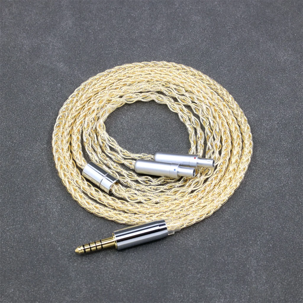 8core 99% 7n الفضة النقية 24k مطلية بالذهب سماعة كابل ل Sennheiser HD800 HD800s HD820s HD820 دارما D1000 سماعة 8419