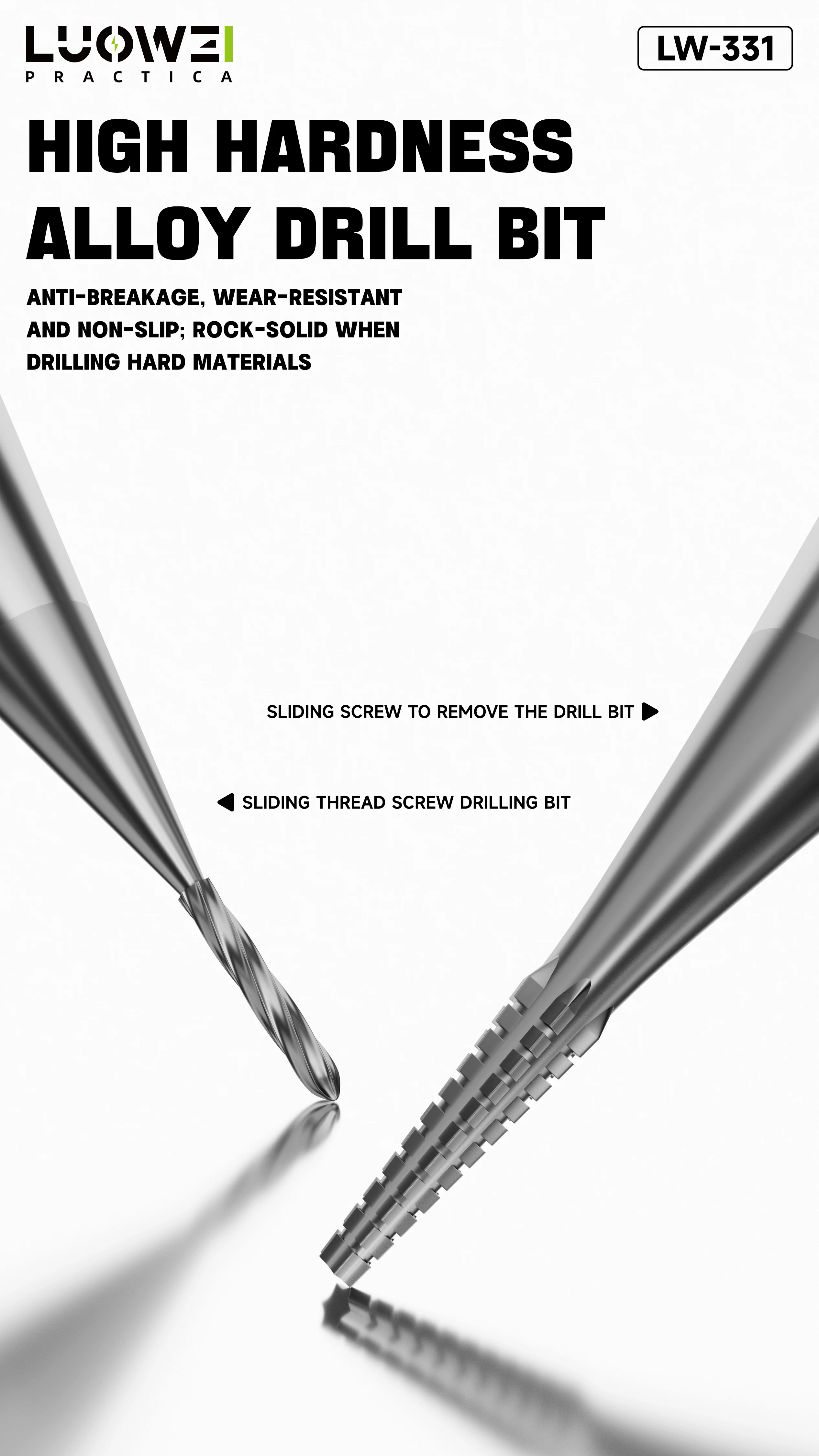 LUOWEI-331 Gestripte schroeftrekker 2-borenset - Hoge compatibiliteit, perfect voor demontage van afgeronde/staande schroeven