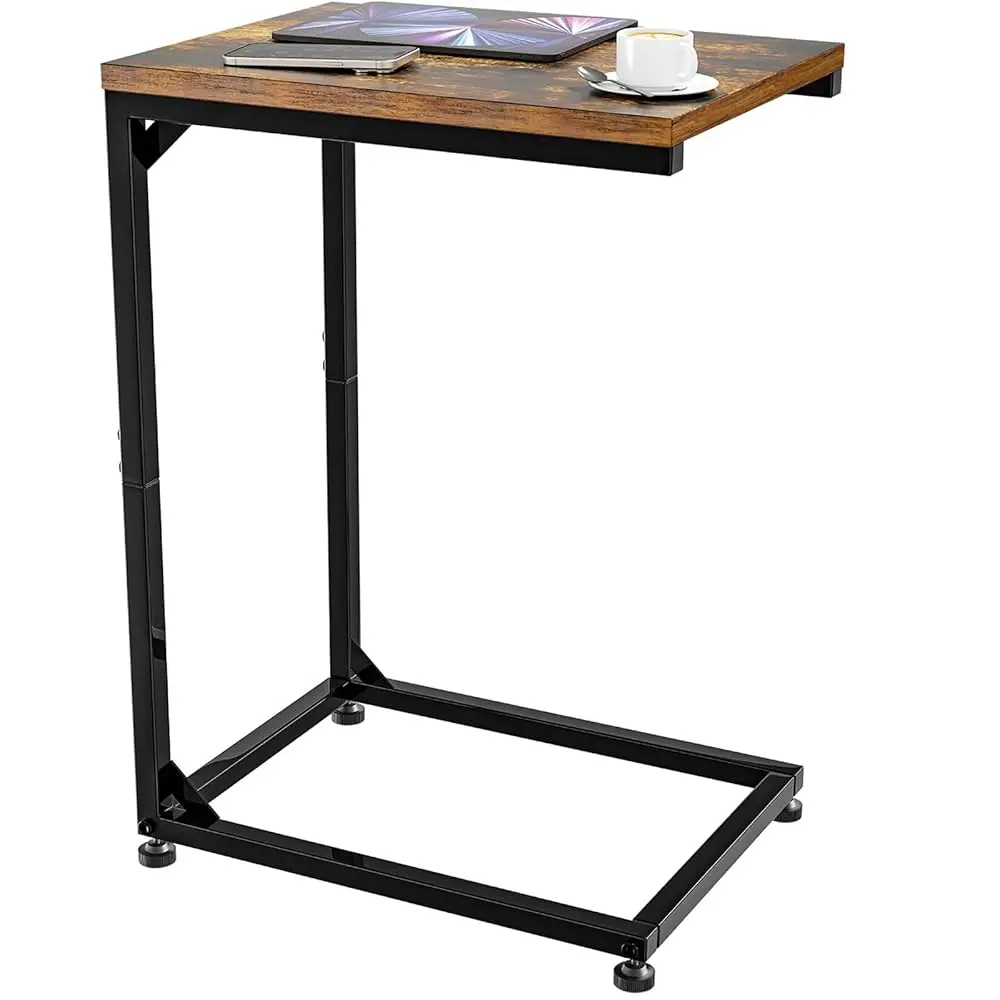 

C Side Table For Couch, Small Tray Table Living Room For Sofa, End Table For Bedroom, Black