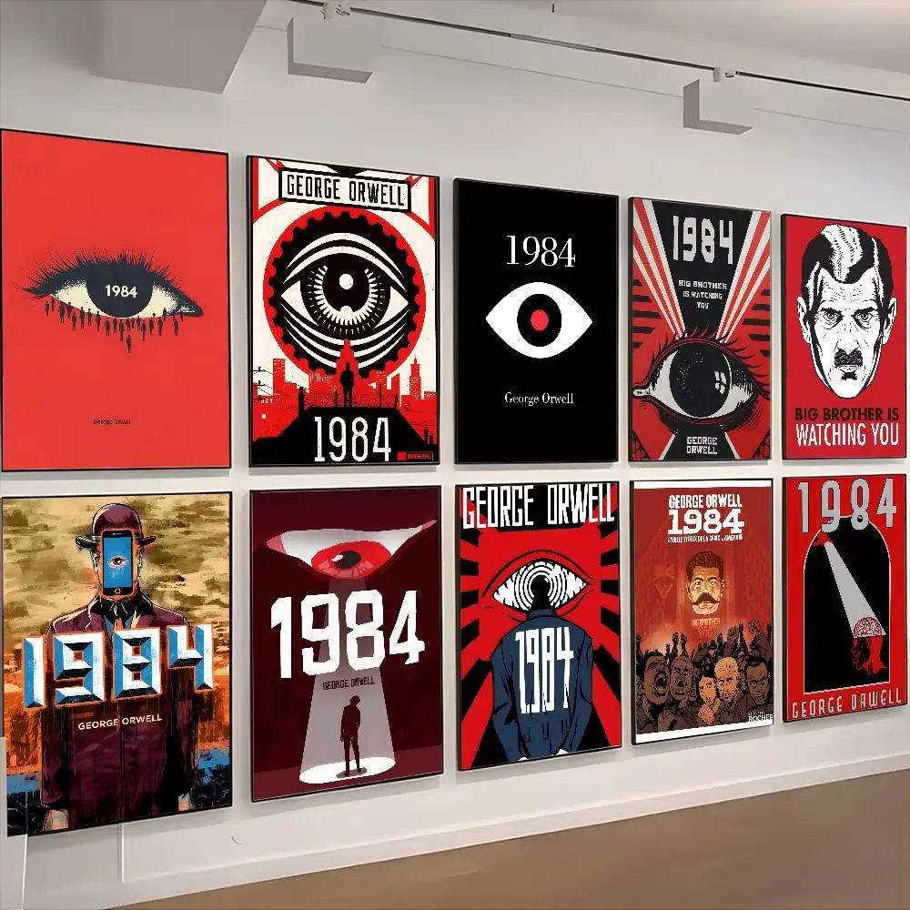 1984 G-جورج O-Orwell ملصق HD الفن لزجة جدار مقاوم للماء غرفة المعيشة المنزلي غرفة نوم بار الديكور الجمالي