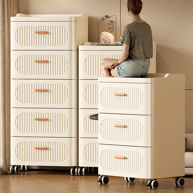 

Thickened floor drawer type with wheel locker living room bedroom storage and organizing cabinet large capacity home cabinet