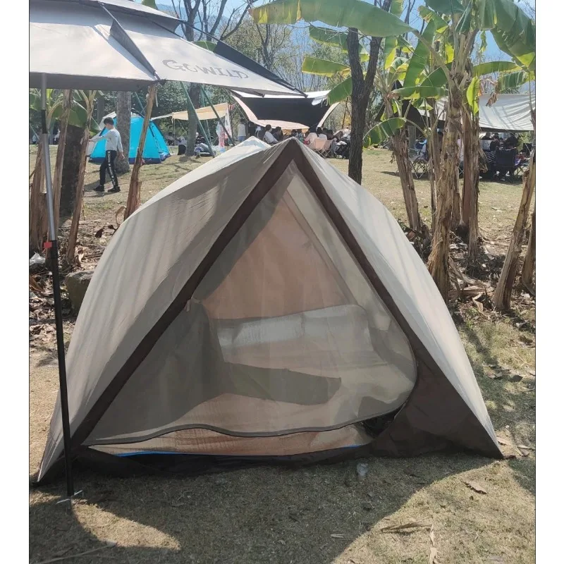 Portable Fully Automatic Camping Tent Quick Opening Sun Protection Large Space Triangle Tent For Beach Park Outdoor Travel Famil