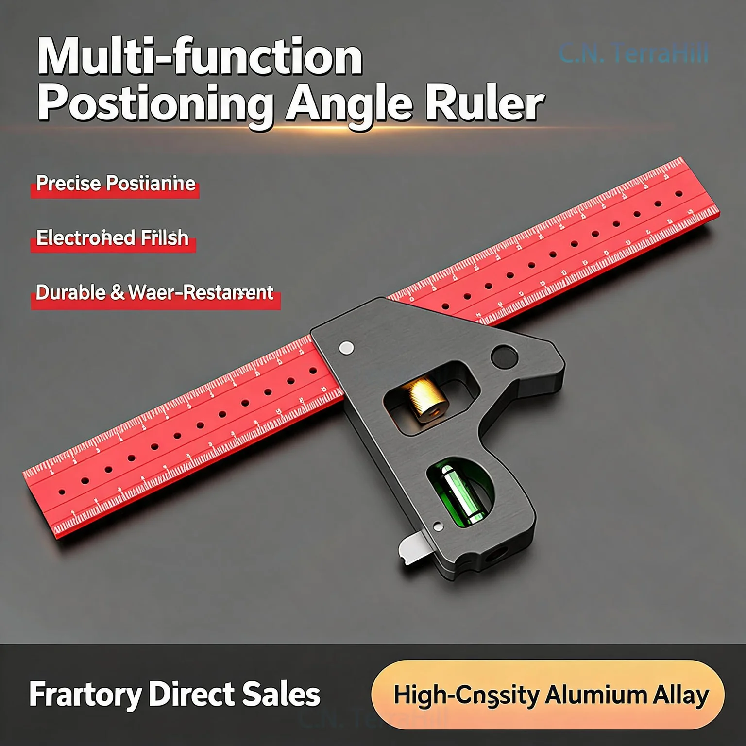 90 Degree Woodworking Square, Multi-Function Combination Angle Ruler, Thickened High Precision Universal Protractor Measuring