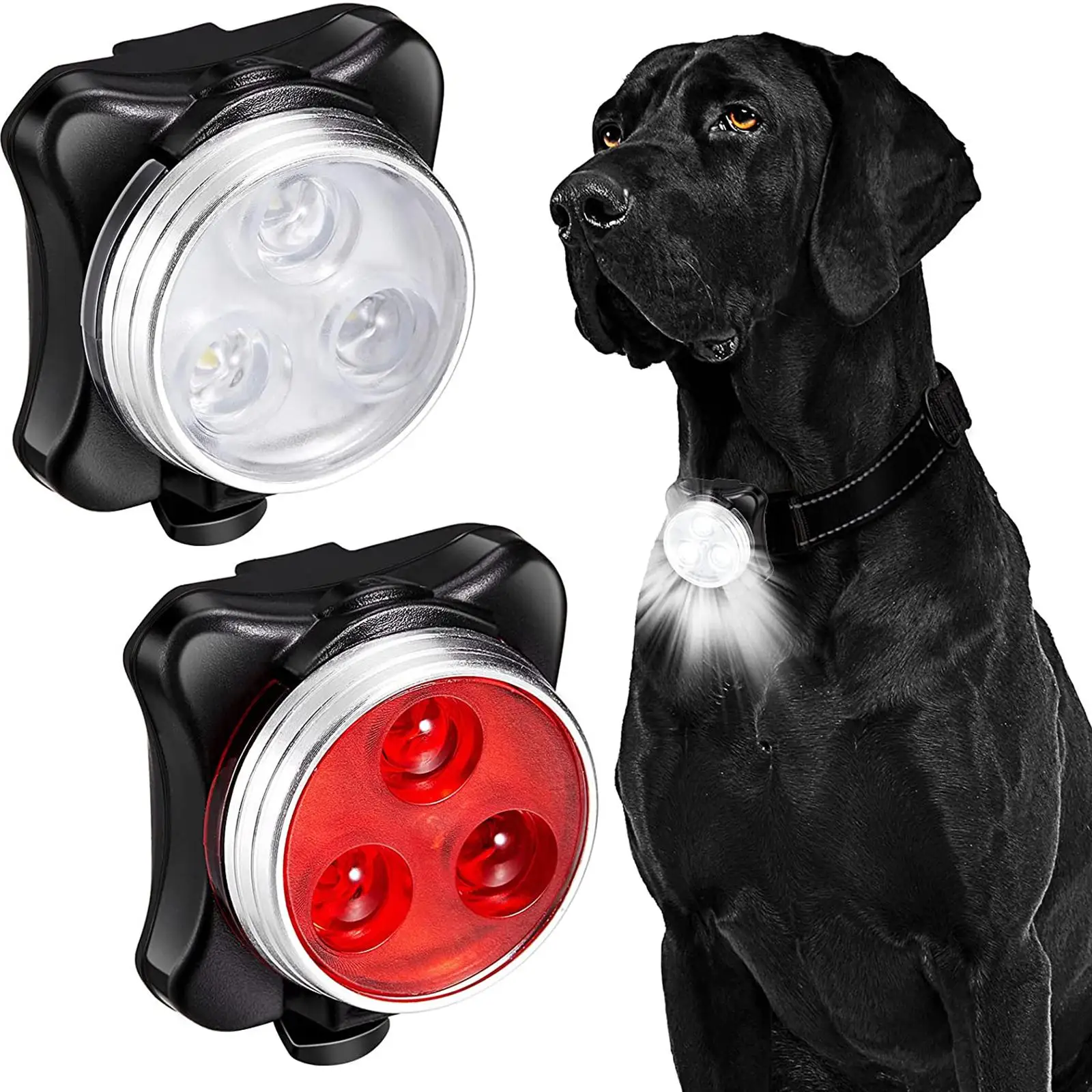 LED Dog Collar Light Flashlight Pendant Pet Dog Lights Lamp Tag for Collar Harness Leash Nightime Walking Kayaking Biking