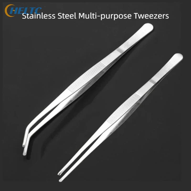2Pcs 25cm Professional Stainless Steel Kitchen Tweezers For Electroplating Seafood Grilling Precision Cooking