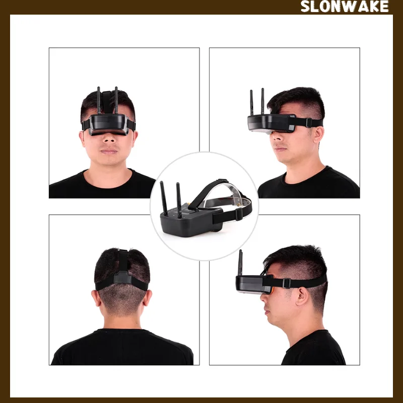 5.8G videotransmissie FPV-videobril met 3-inch scherm, FPV-display, dubbele ontvangstmogelijkheid, ingebouwde batterij