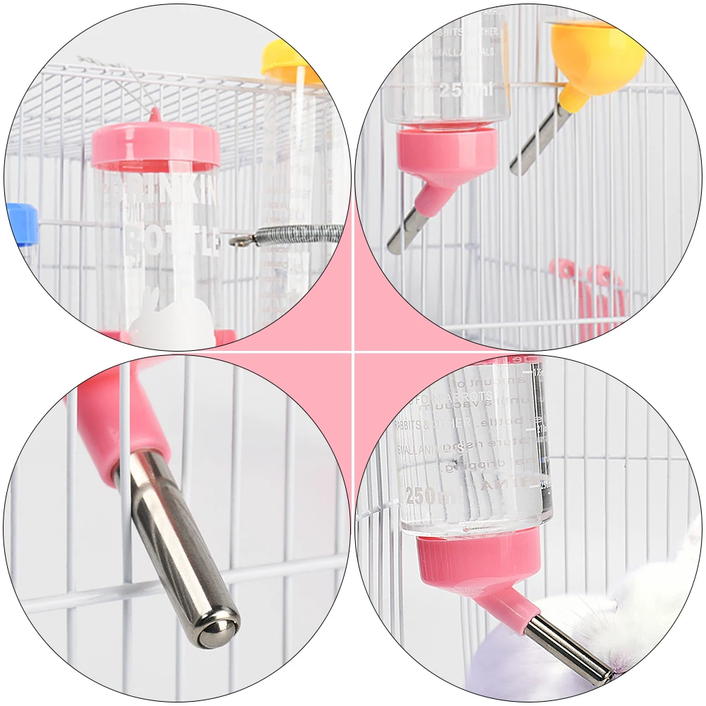 

2Pcs Pet Water Dispenser High Capacity Rabbit Hanging Bottle Small Pets Drinking Supplies Leakproof Cage Accessories