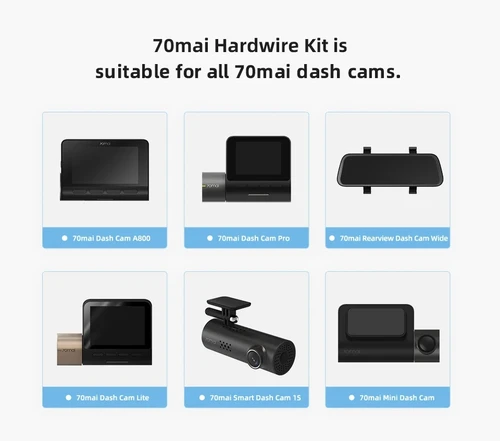 Imagen 2 del producto Cable de vigilancia de estacionamiento UP02 para 70MAI A200 M200 S500 4K A800S A500S D06 M300 Kit de cables duros UP02 24H Monitor de estacionamiento